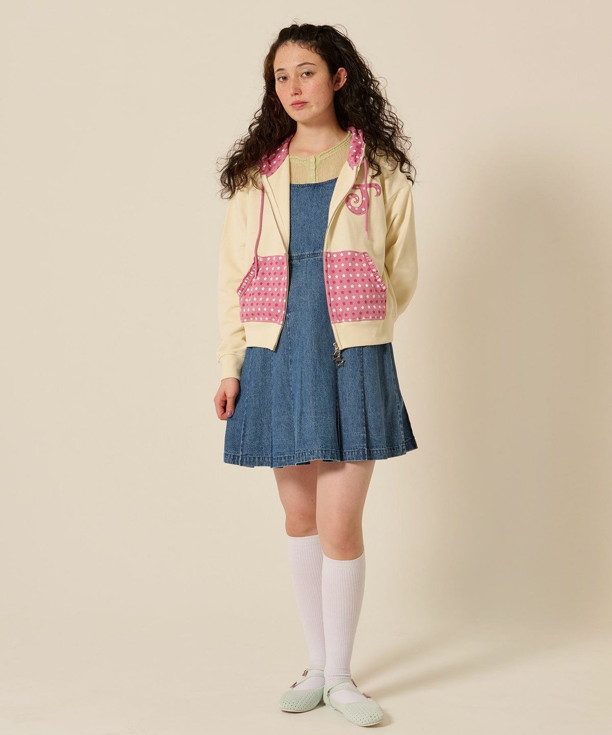 デニム/プリーツ/ジャンスカ/ワンピース