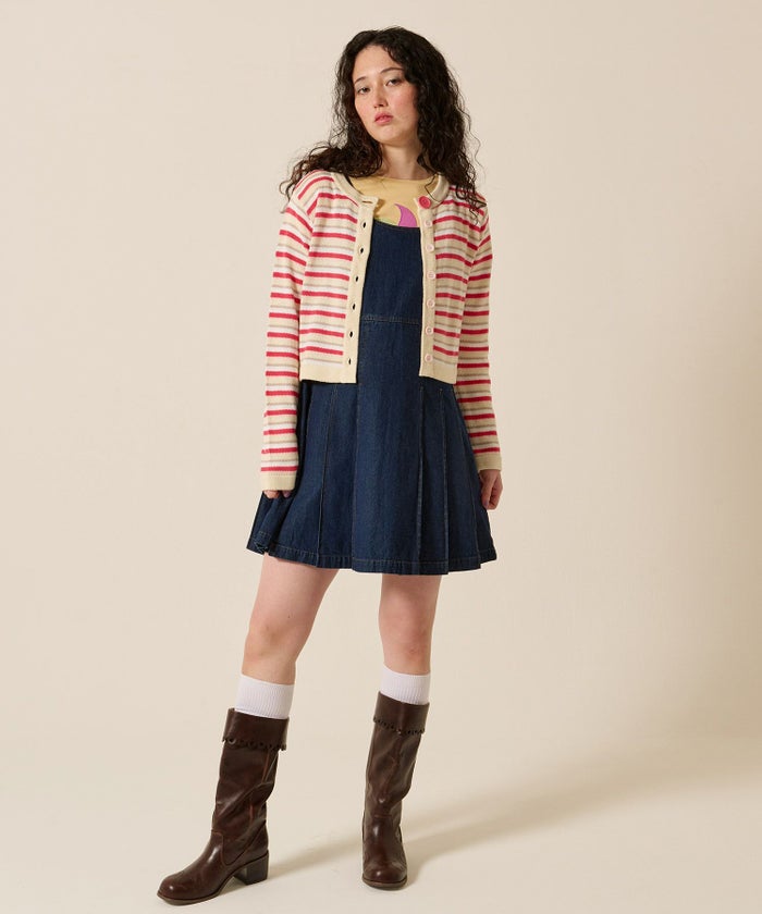 デニム/プリーツ/ジャンスカ/ワンピース