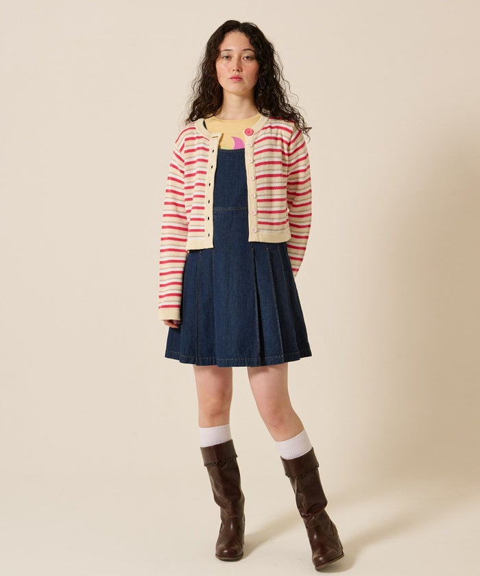 デニム/プリーツ/ジャンスカ/ワンピース