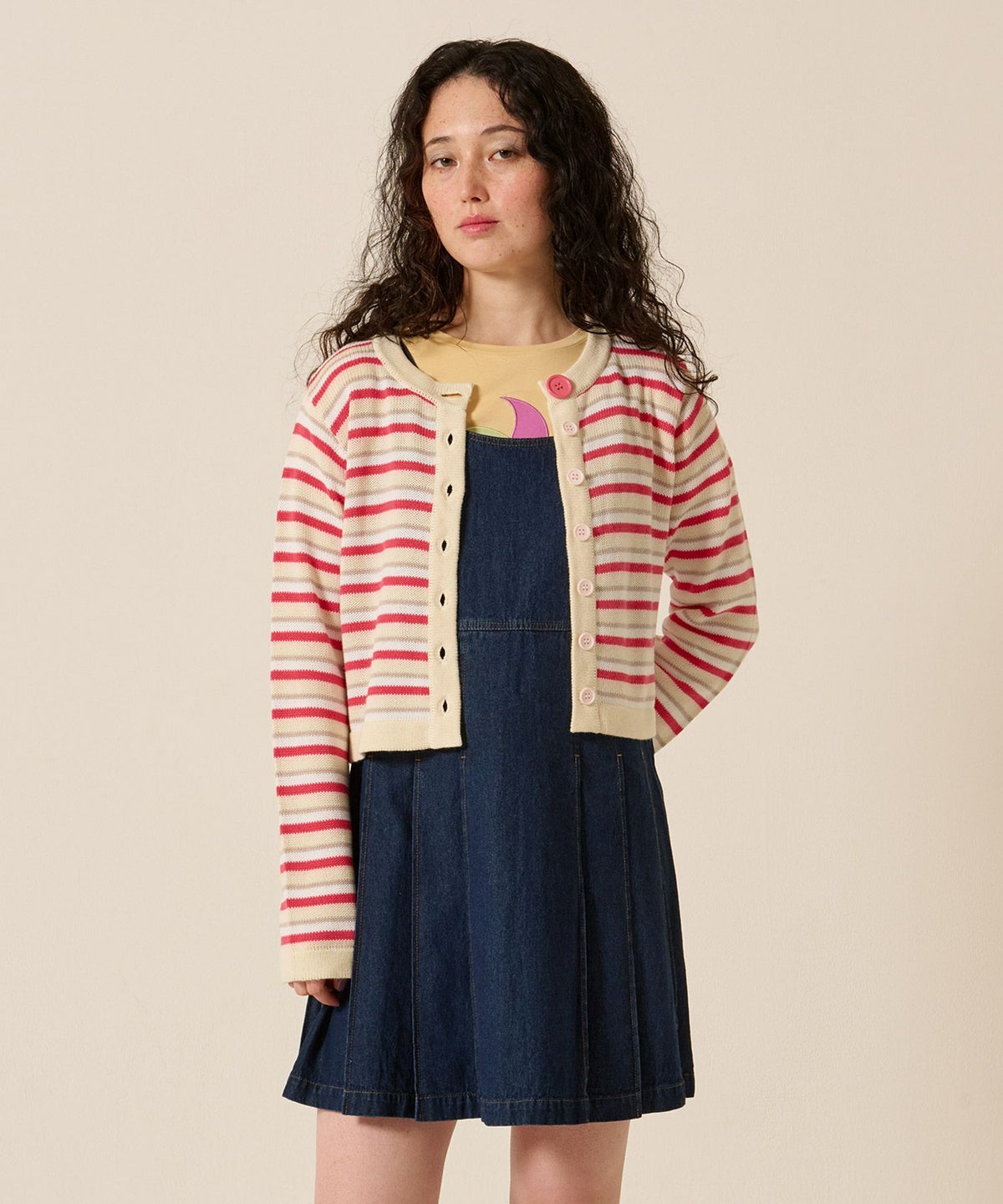 デニム/プリーツ/ジャンスカ/ワンピース