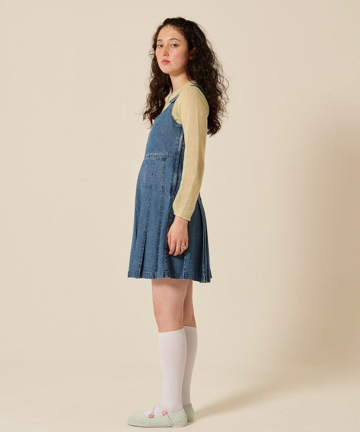 デニム/プリーツ/ジャンスカ/ワンピース