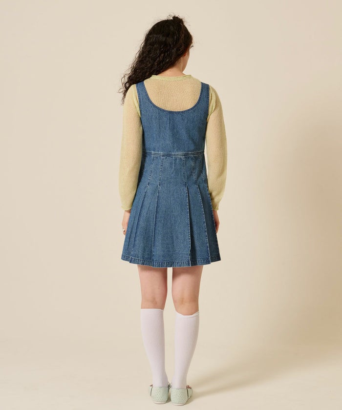 デニム/プリーツ/ジャンスカ/ワンピース