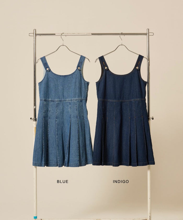 デニム/プリーツ/ジャンスカ/ワンピース