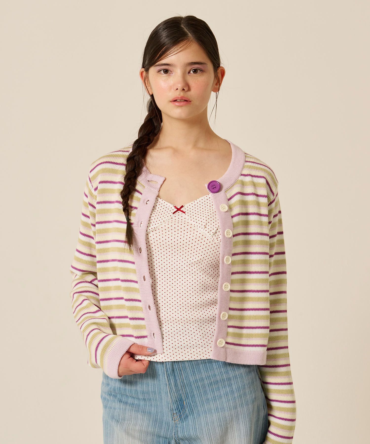 よったん☆花柄ボーダーガーデ UNISEX】花柄起毛カーデ|RETRO GIRL | RETRO GIRL ONLINE STORE レトロ