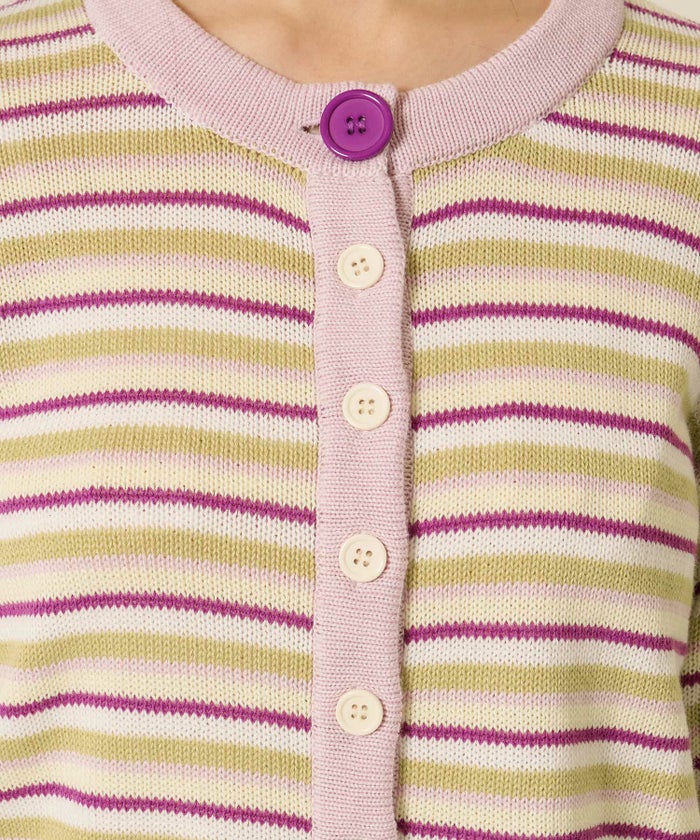 ボーダー/カーディガン/パープル