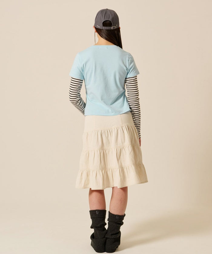 レイヤード/ロンT/ボーダー/ブルー