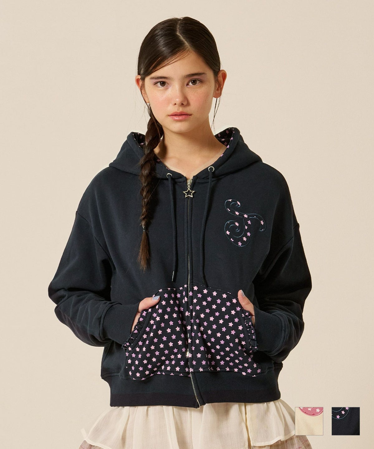ダブルジップ/スター/パーカー