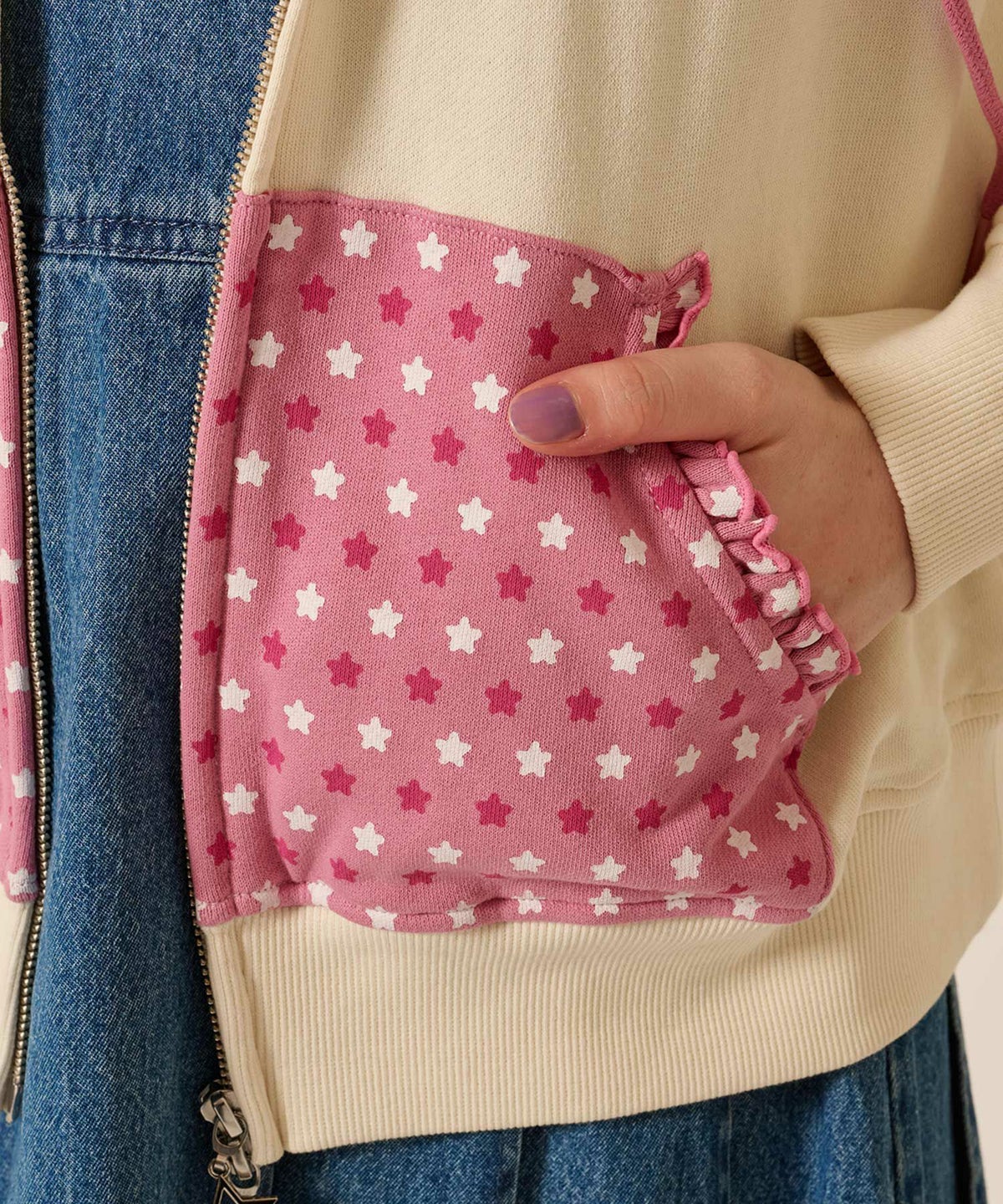 ダブルジップ/スター/パーカー