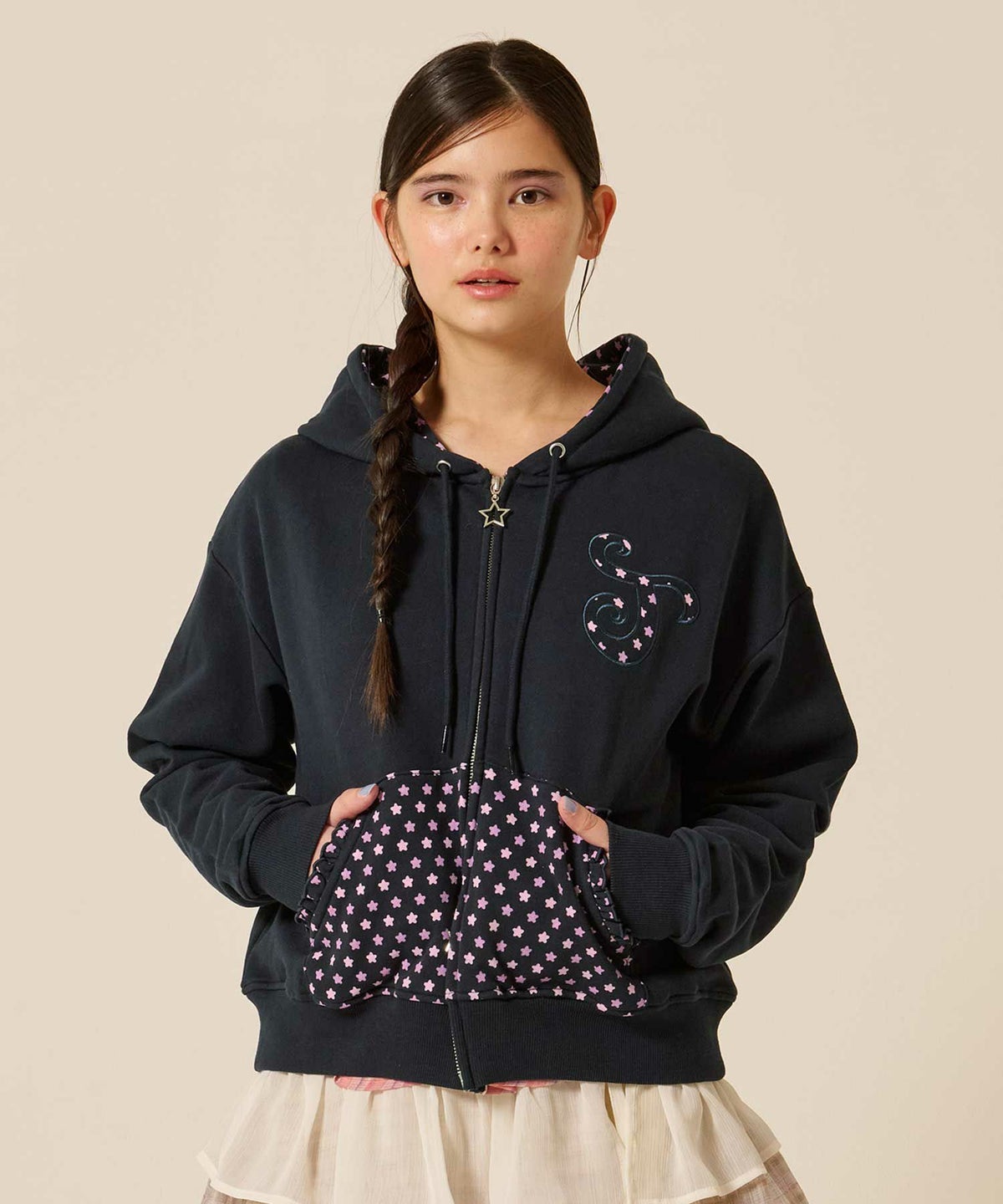 ダブルジップ/スター/パーカー