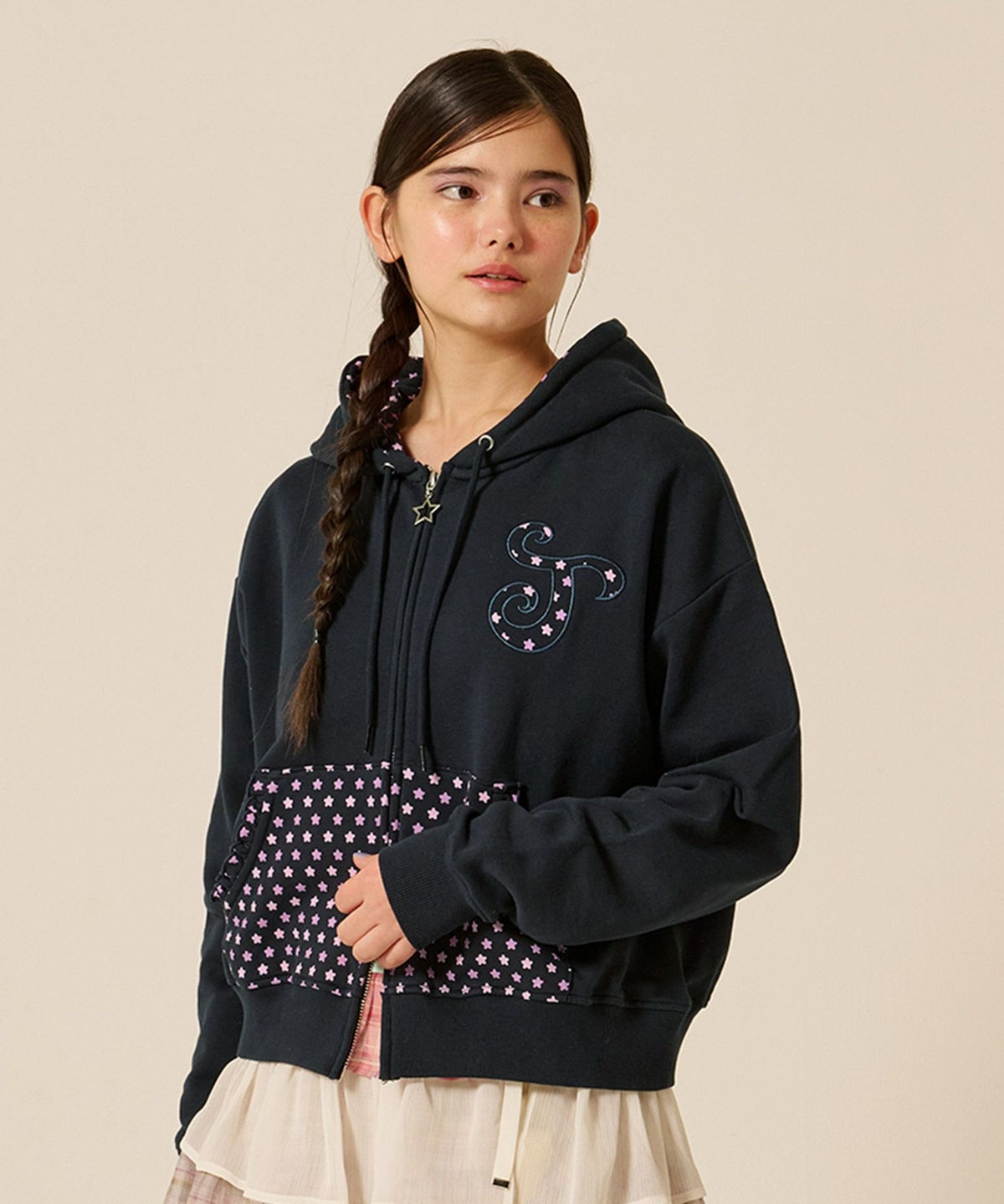ダブルジップ/スター/パーカー