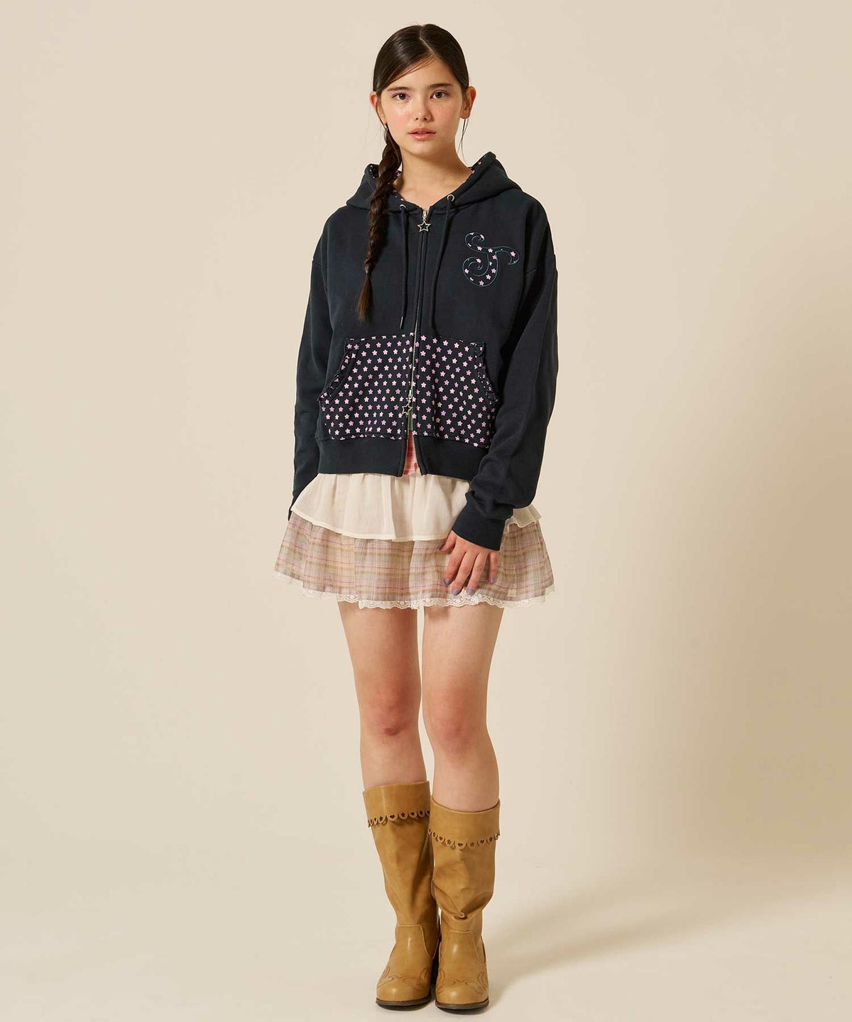 ダブルジップ/スター/パーカー