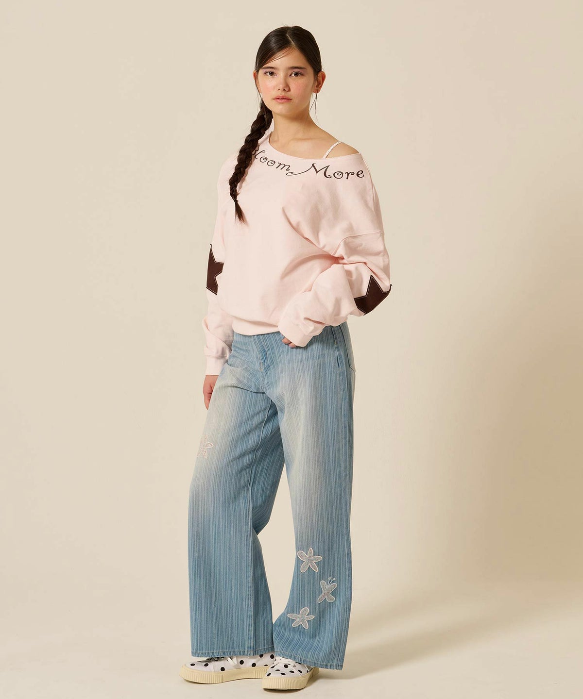 パッチワーク/花柄/デニム/パンツ