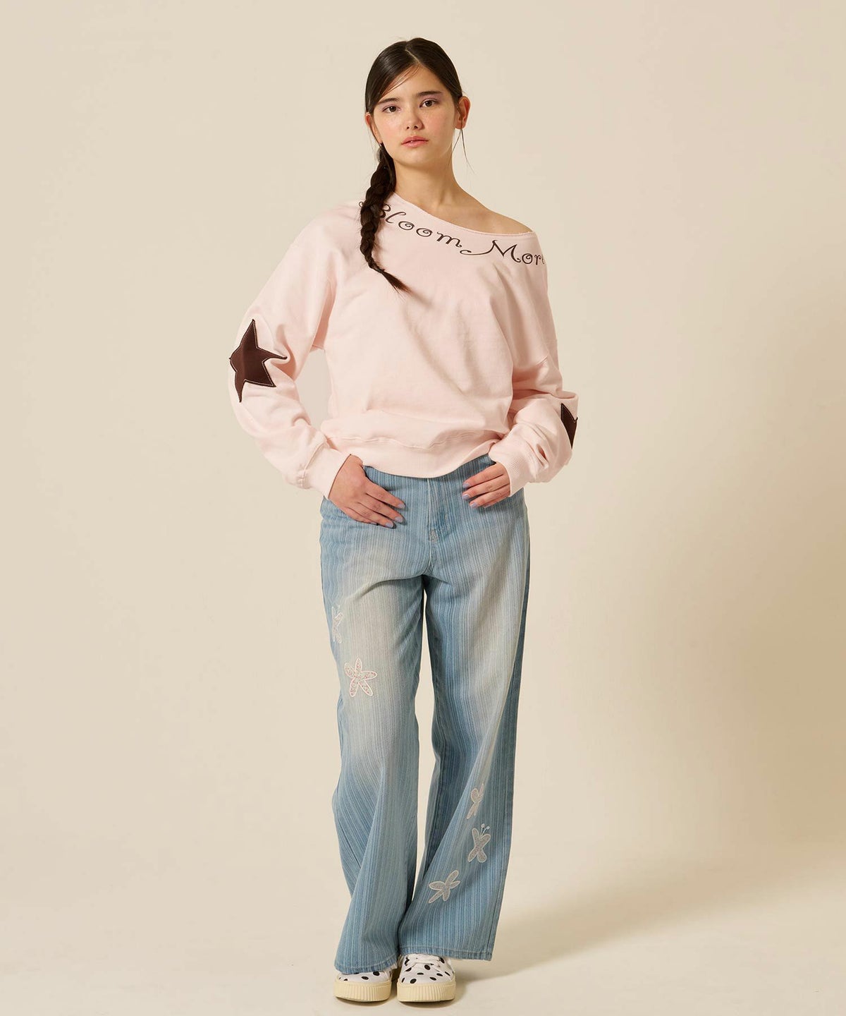 パッチワーク/花柄/デニム/パンツ