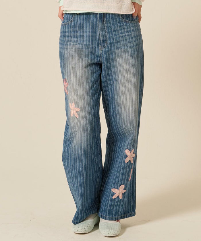 パッチワーク/花柄/デニム/パンツ