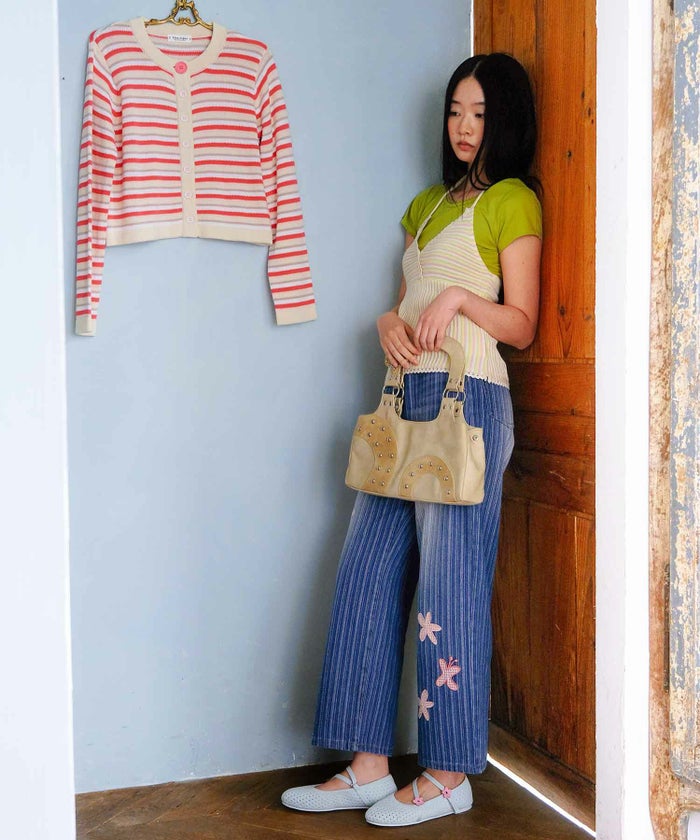 パッチワーク/花柄/デニム/パンツ