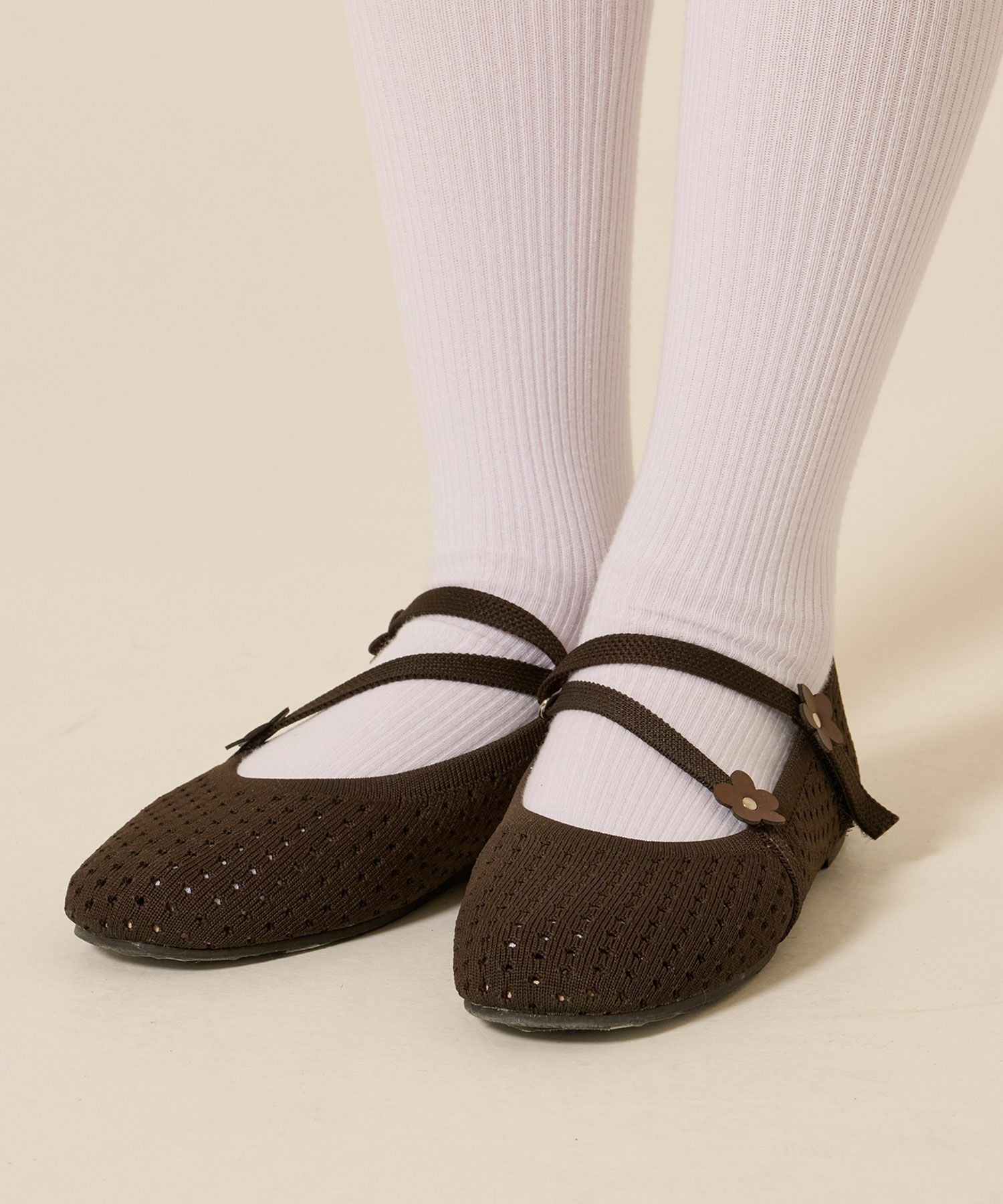 SilverWeek-SALE フラワー ニット バレエシューズ TINA:JOJUN 全2色 SilverWeek-SALE フラワー ニット バレエシューズ TINA:JOJUN 全2色