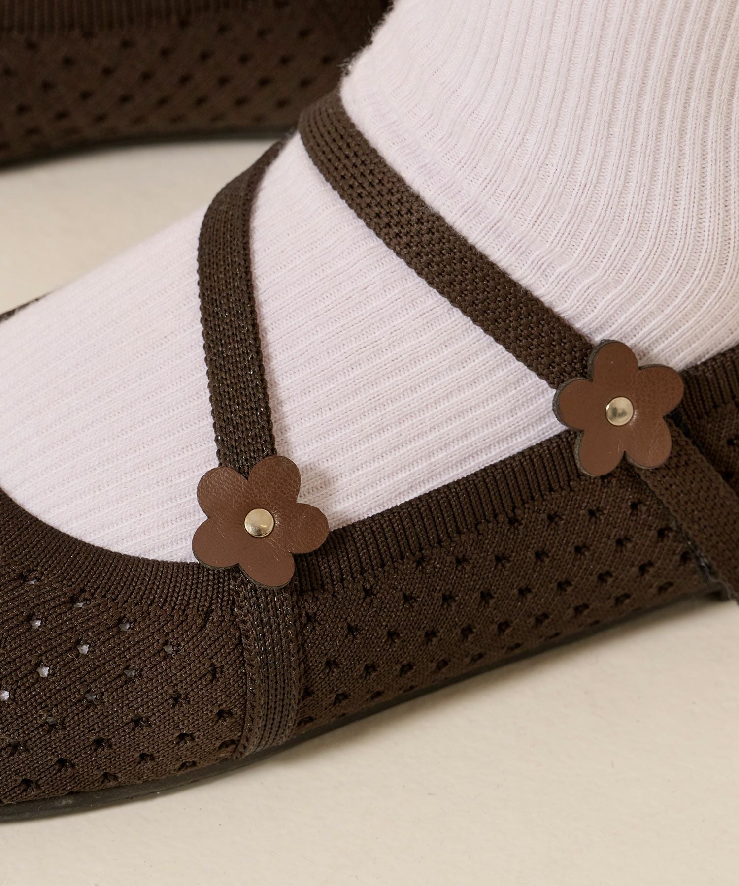 Early-Summer-SALE フラワー ニット バレエシューズ TINA：JOJUN 全2色
