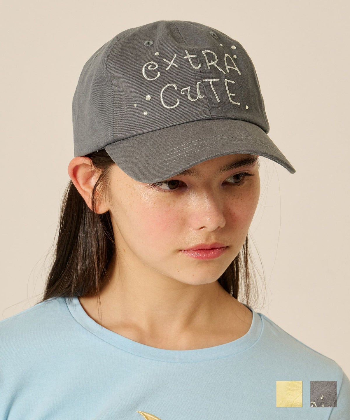 ストーン/キャップ/グレー