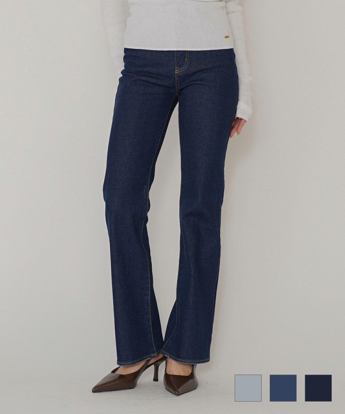 タイトデニム スキニーパンツ フレアパンツ ストレートデニム 足長効果 ハイウエスト 古着 大人デニム ヴィンテージ 韓国風 綺麗め 細見え カジュアル KINO THE KEI スリム フレア デニム KINO THE KEI