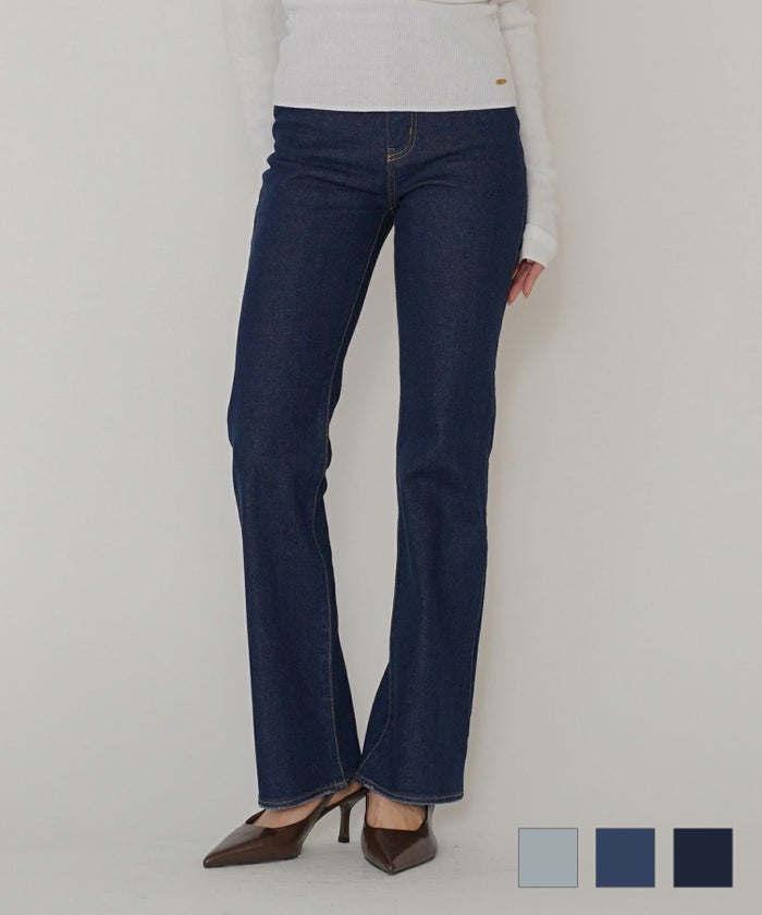 タイトデニム スキニーパンツ フレアパンツ ストレートデニム 足長効果 ハイウエスト 古着 大人デニム ヴィンテージ 韓国風 綺麗め 細見え カジュアル KINO THE KEI スリム フレア デニム KINO THE KEI