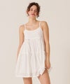 ミニ/キャミ/ホワイト/ティアード リボン ワンピース TINA：JOJUN