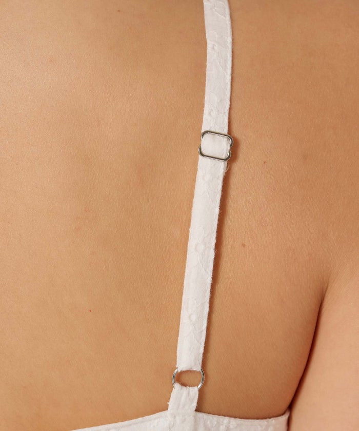 ミニ/キャミ/ホワイト/ティアード リボン ワンピース TINA：JOJUN