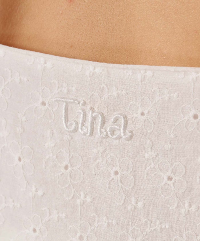 ミニ/キャミ/ホワイト/ティアード リボン ワンピース TINA：JOJUN