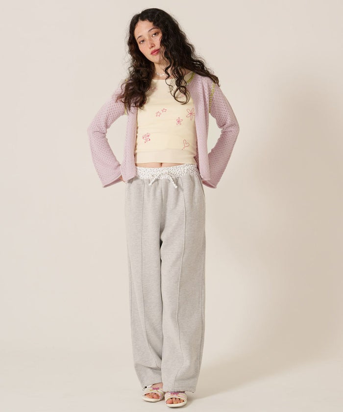 ハート/透かし編み/カーディガン