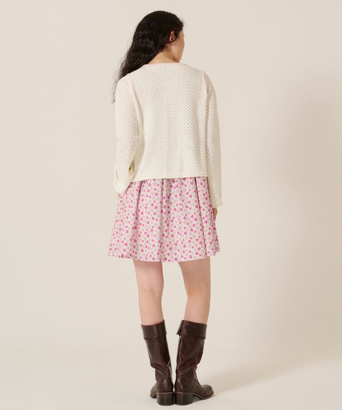 ハート/透かし編み/カーディガン