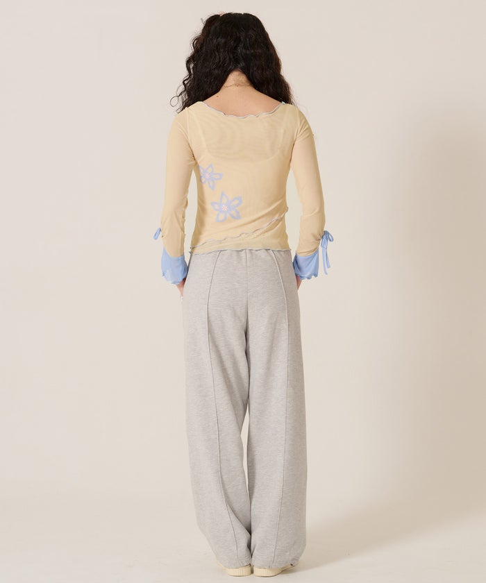 カットソー/ロンT/花柄/フラワープリント バイカラー カットソー TINA：JOJUN