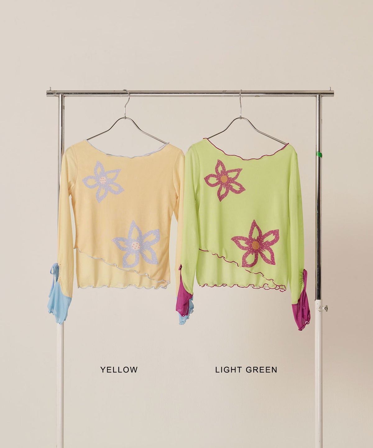 カットソー/ロンT/花柄/フラワープリント バイカラー カットソー TINA：JOJUN