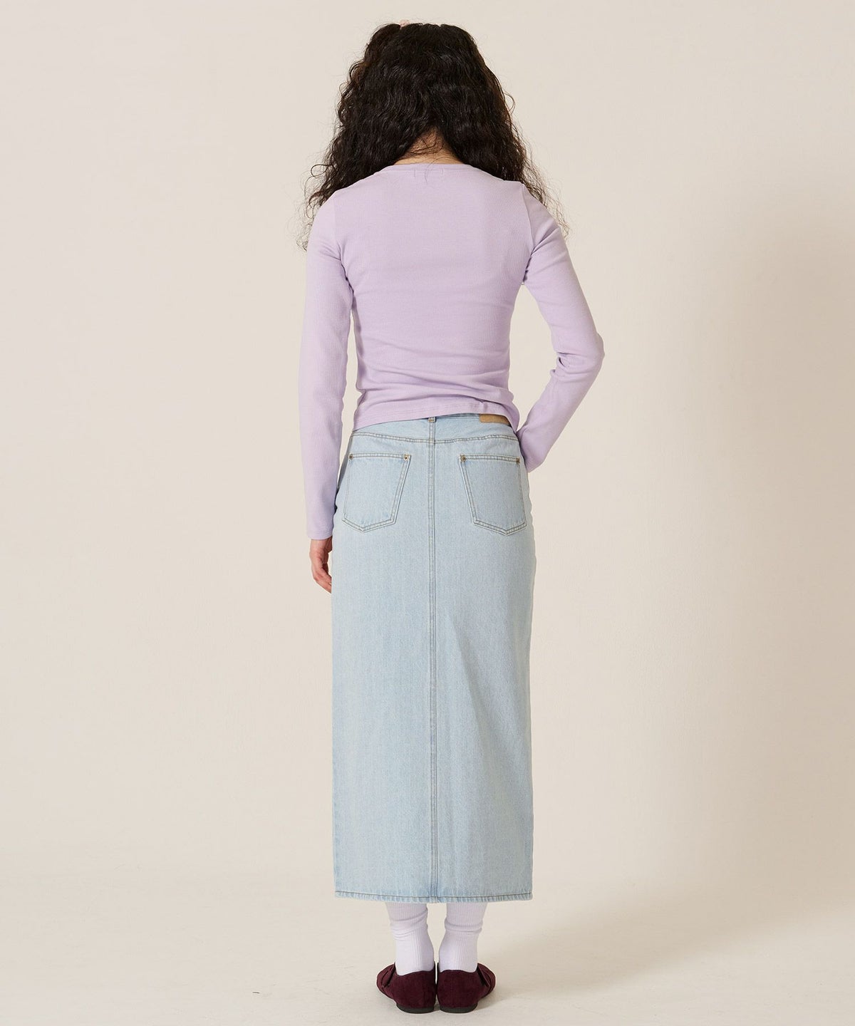 デニム/ロング/スカート/フラワー