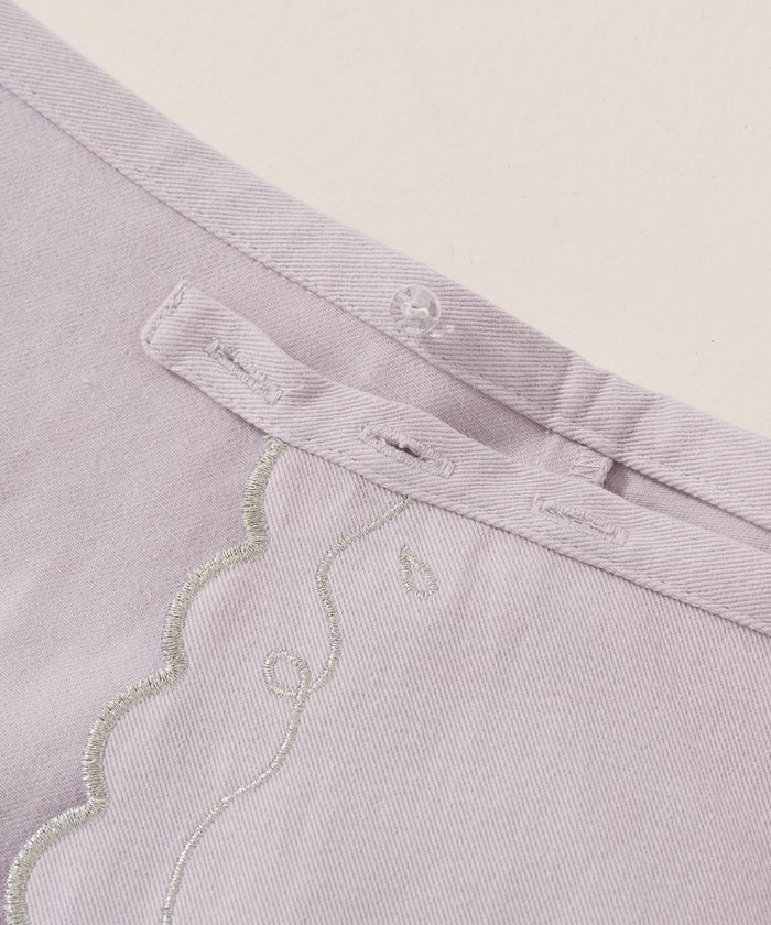 スカート/巻きスカート/刺繍/ラメ スカラップ ラップスカート TINA：JOJUN