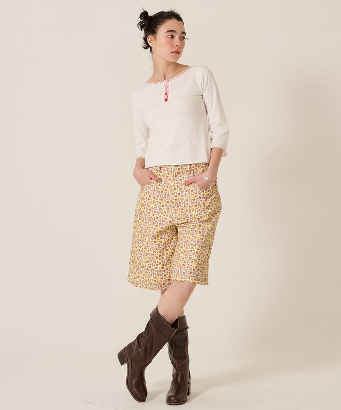 ハーフパンツ/花柄/カラーパンツ