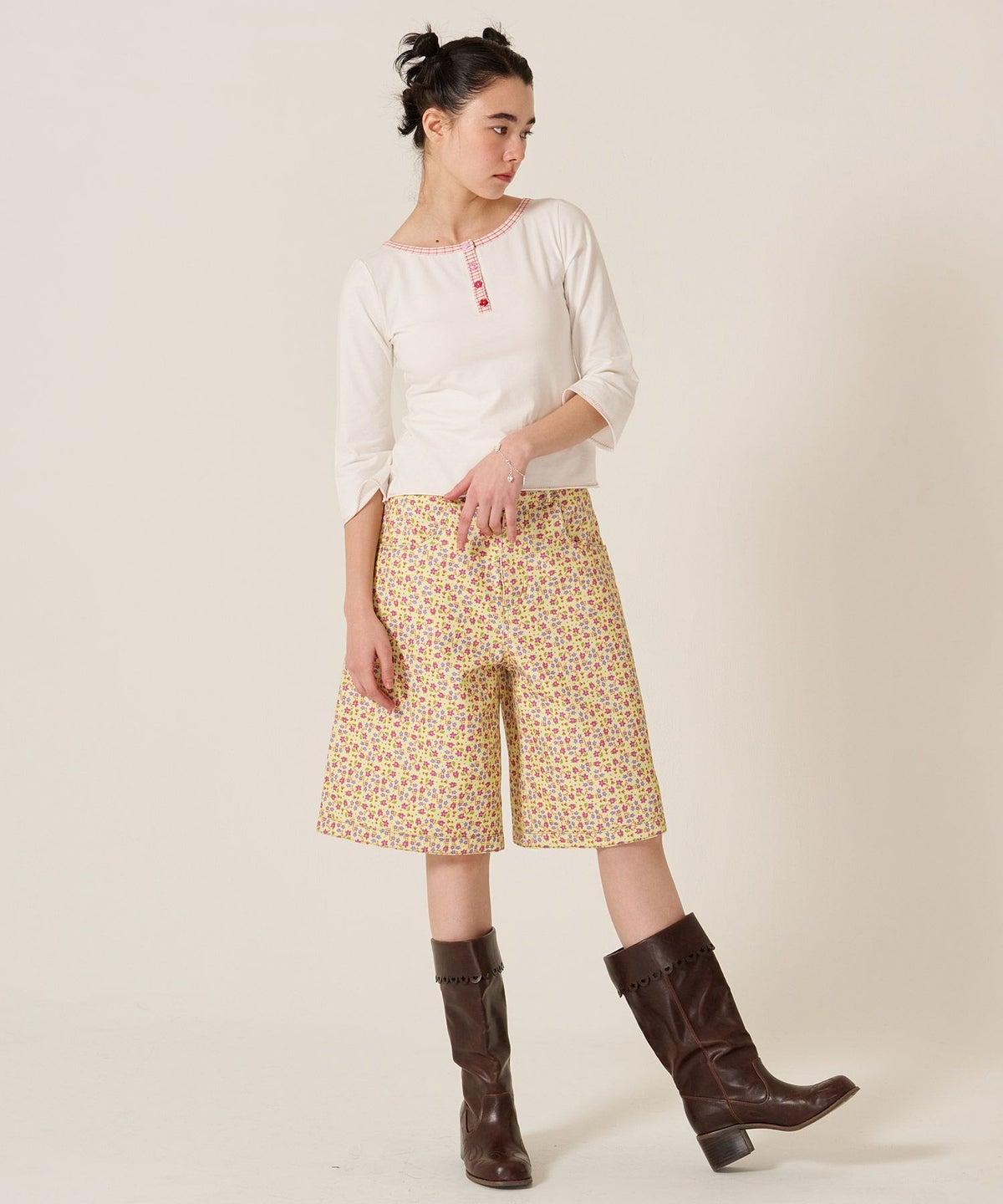 ハーフパンツ/花柄/カラーパンツ