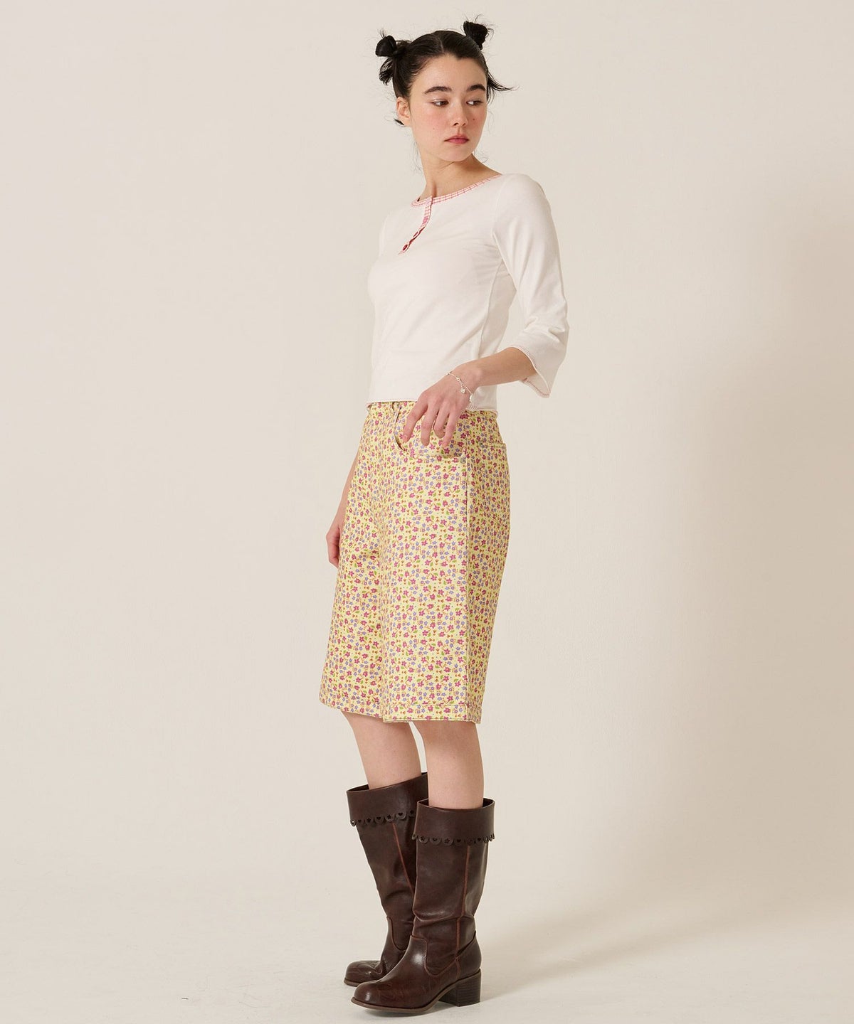 ハーフパンツ/花柄/カラーパンツ