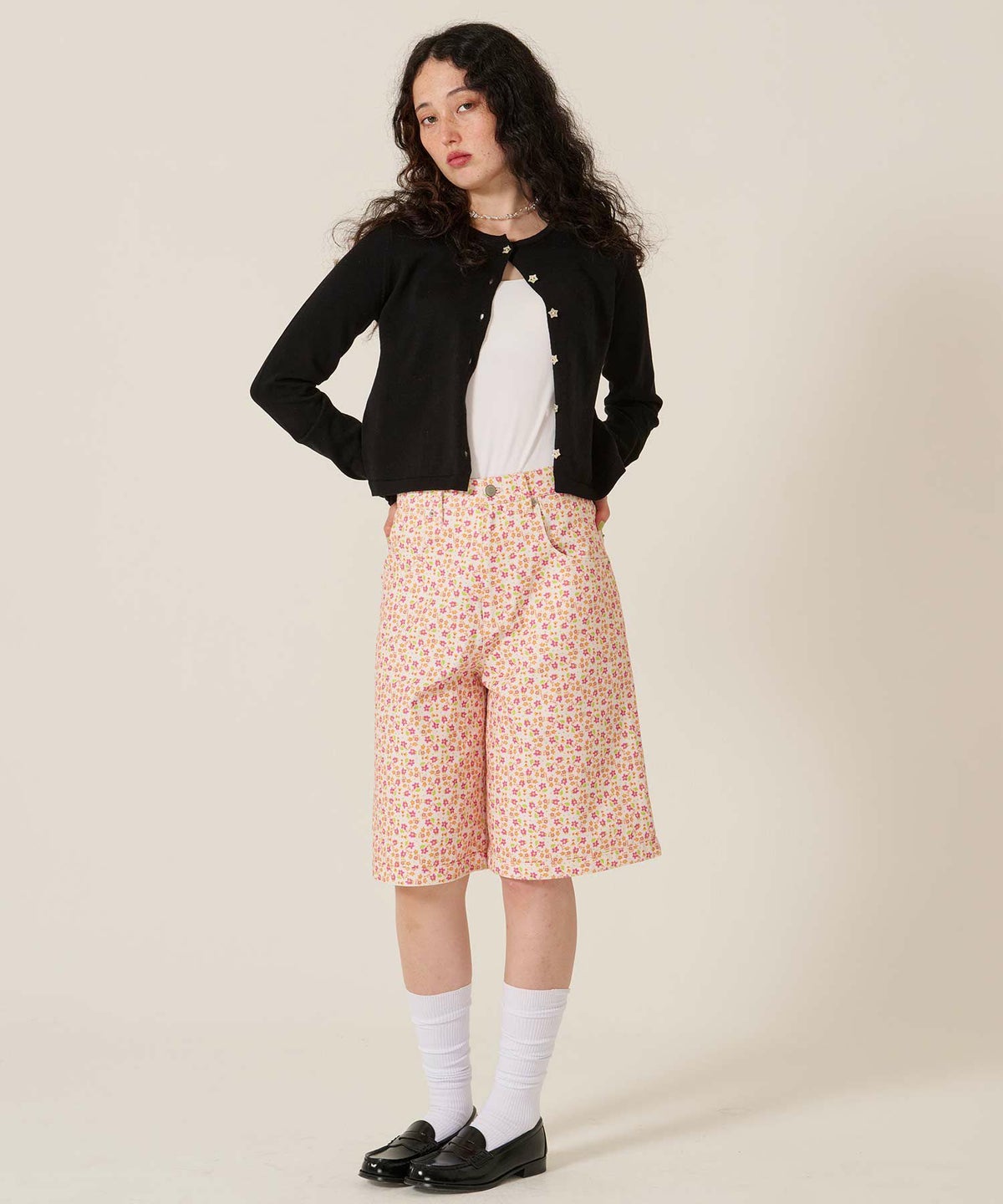 ハーフパンツ/花柄/カラーパンツ