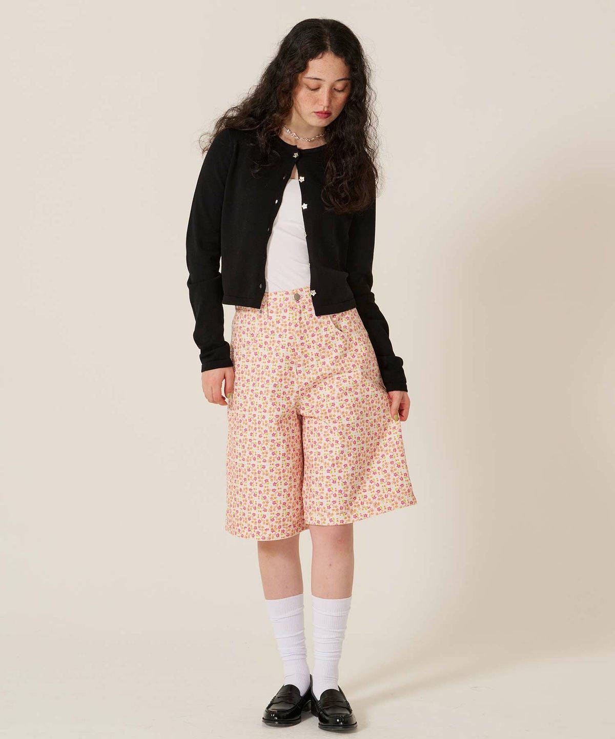 ハーフパンツ/花柄/カラーパンツ