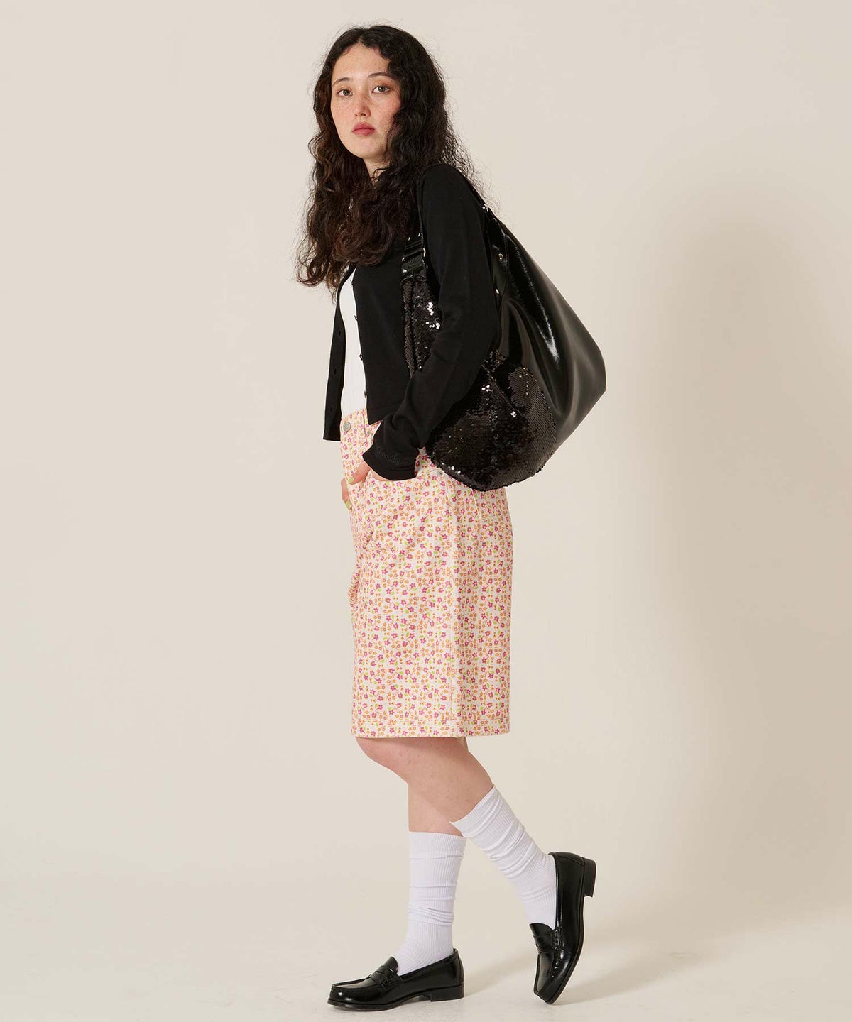 ハーフパンツ/花柄/カラーパンツ