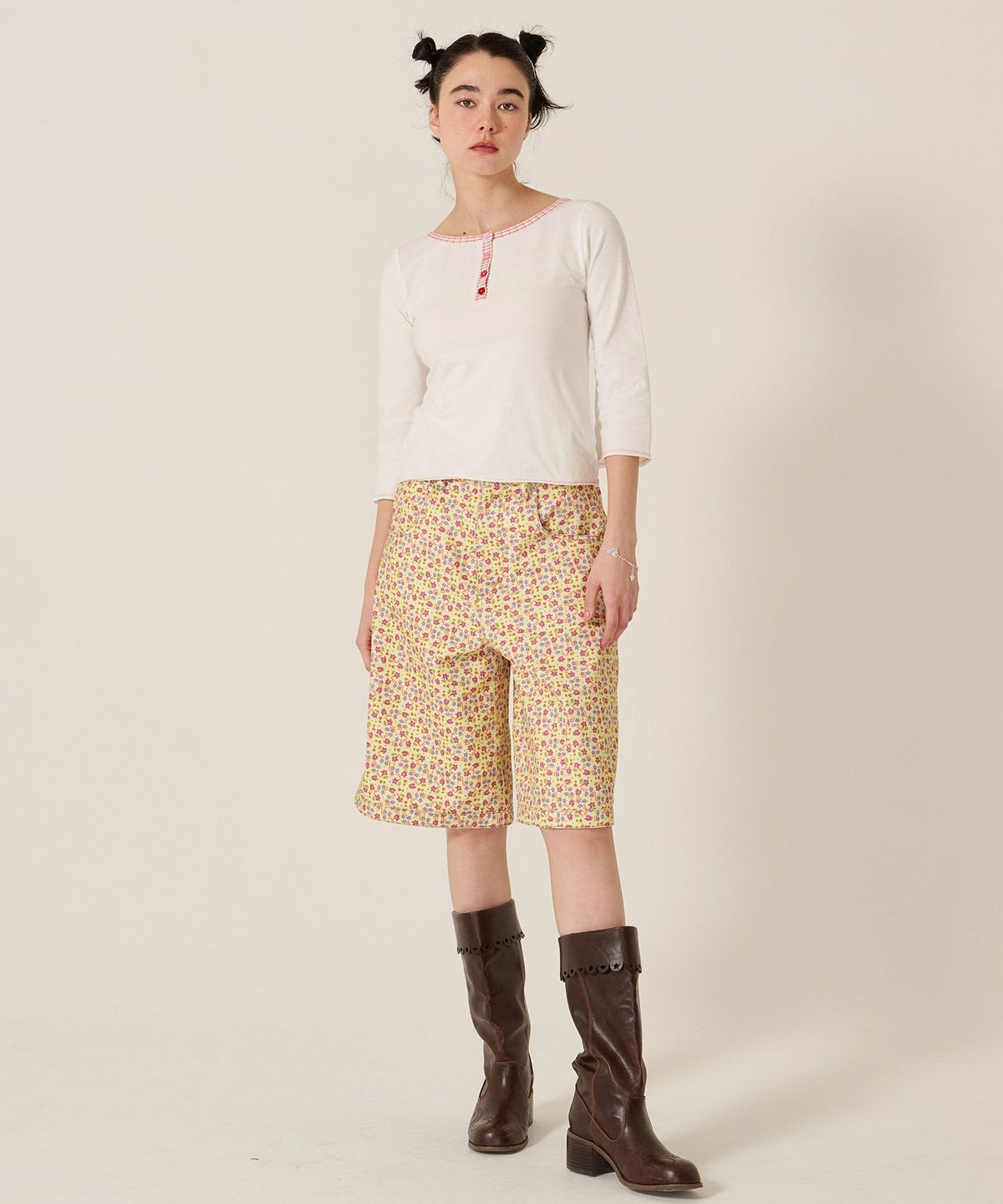 ハーフパンツ/花柄/カラーパンツ