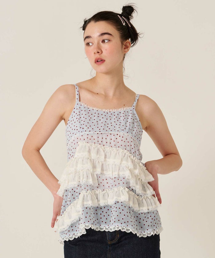 フリル/」チュニック/キャミ/ドット