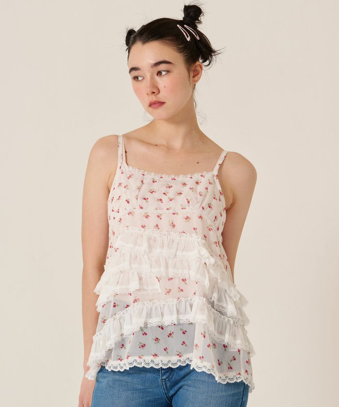 フリル/」チュニック/キャミ/花柄