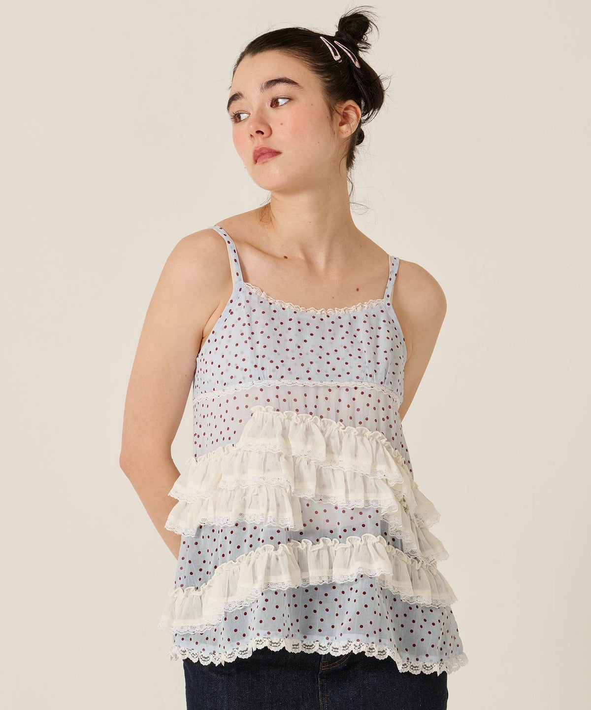 フリル/」チュニック/キャミ/花柄