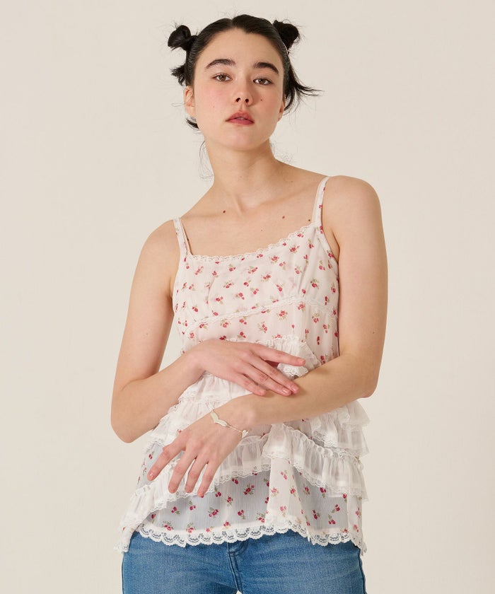 フリル/」チュニック/キャミ/花柄