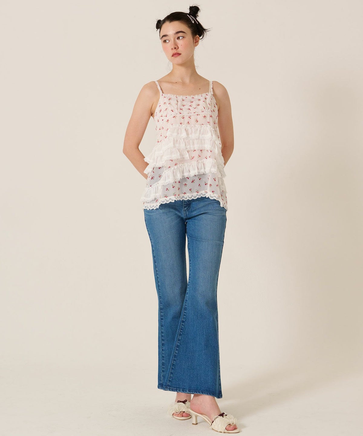 フリル/」チュニック/キャミ/花柄