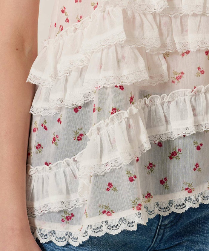 フリル/」チュニック/キャミ/花柄