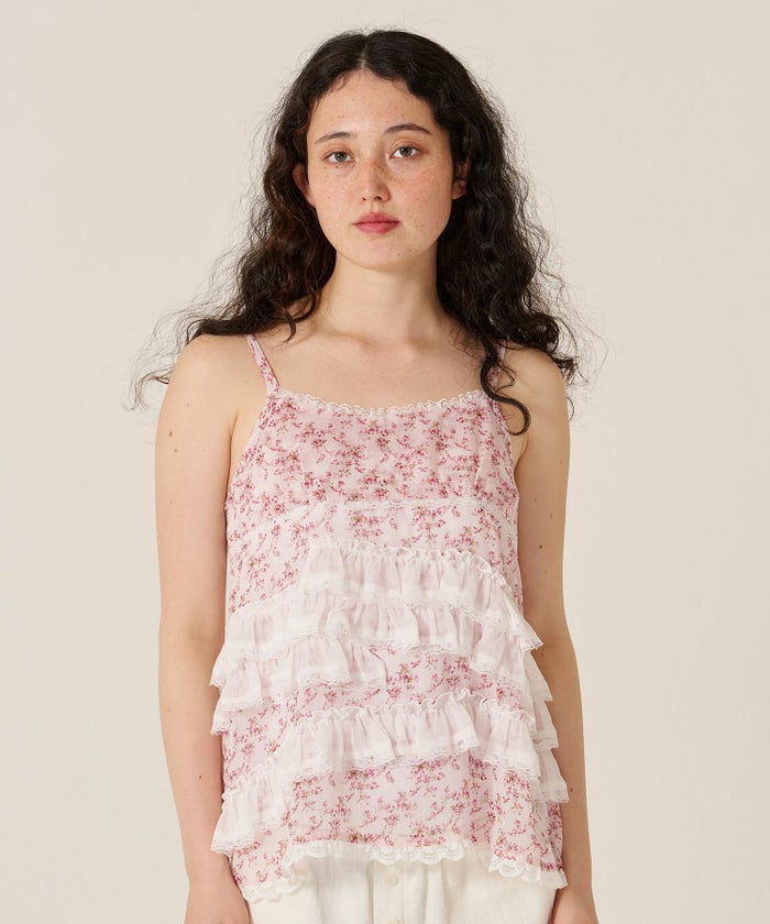 フリル/」チュニック/キャミ/花柄