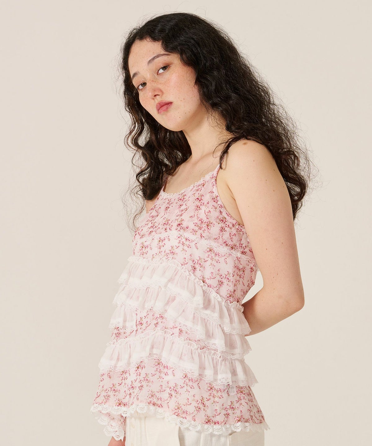 フリル/」チュニック/キャミ/花柄