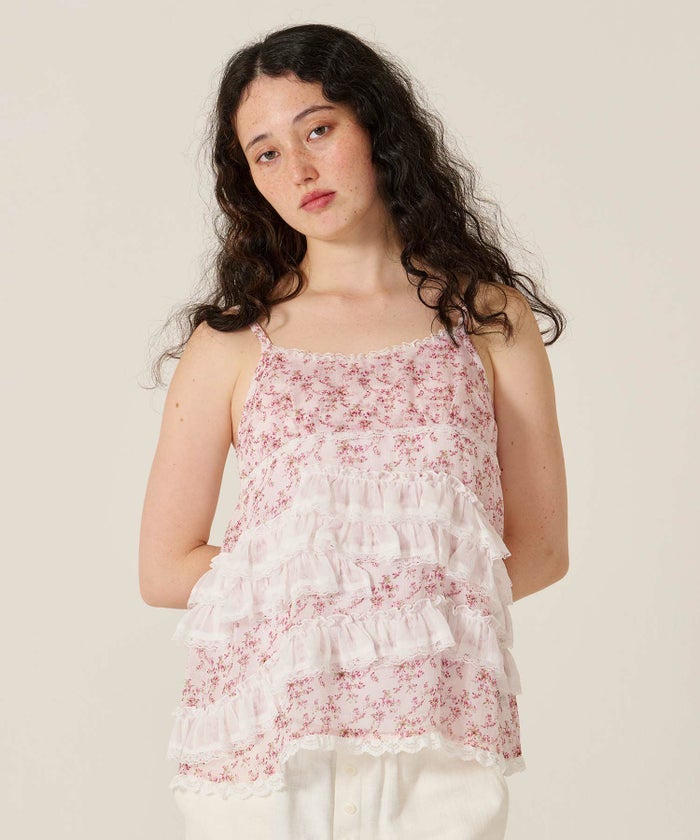 フリル/」チュニック/キャミ/花柄