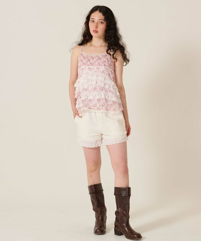 フリル/」チュニック/キャミ/花柄